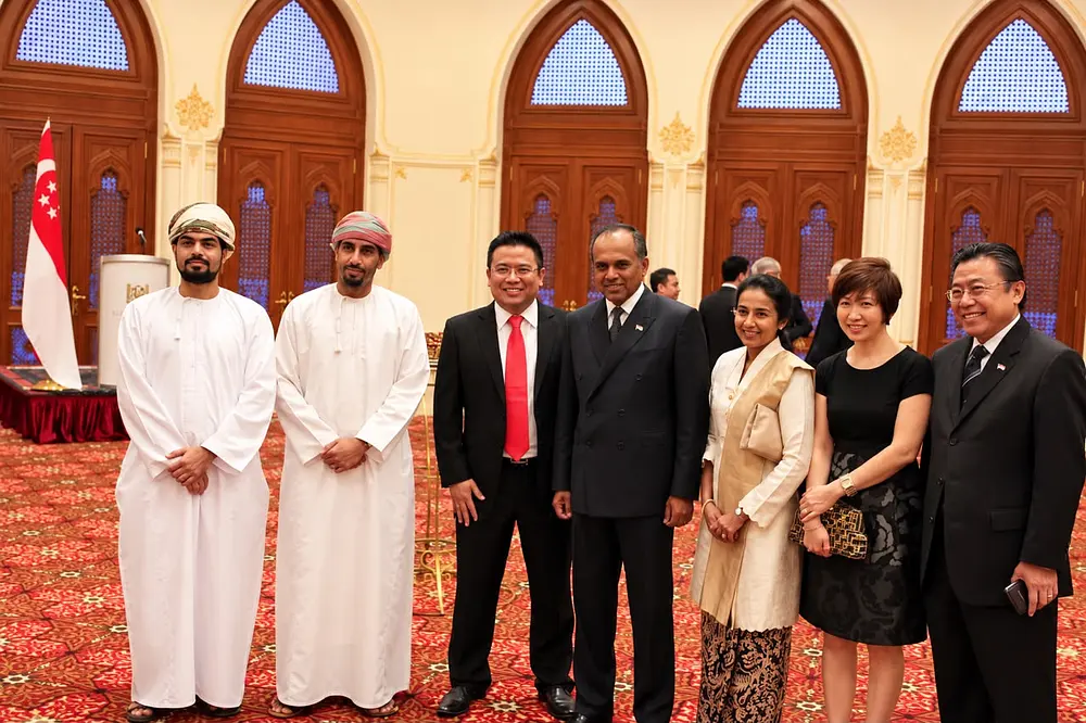 With Minister K Shanmugam at an official event in Oman
