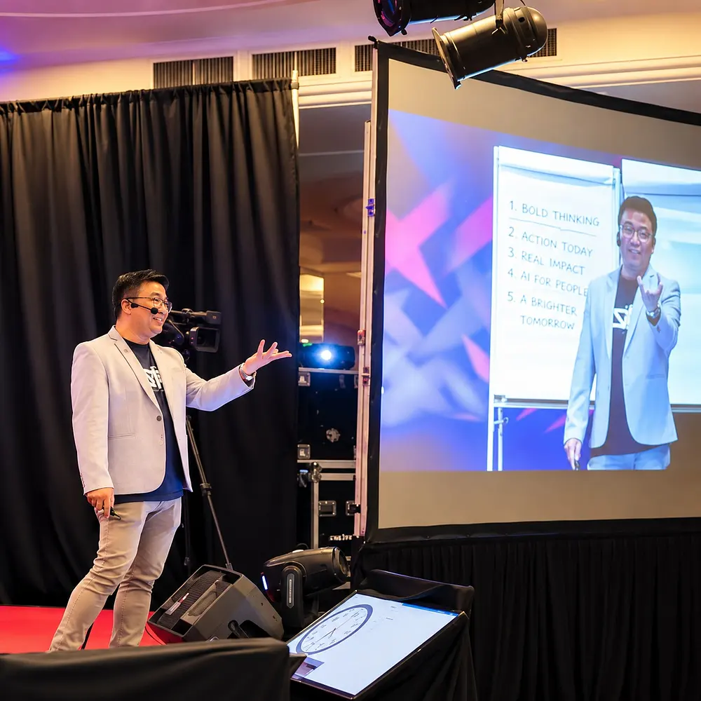 Presenting on stage